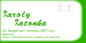 karoly katonka business card